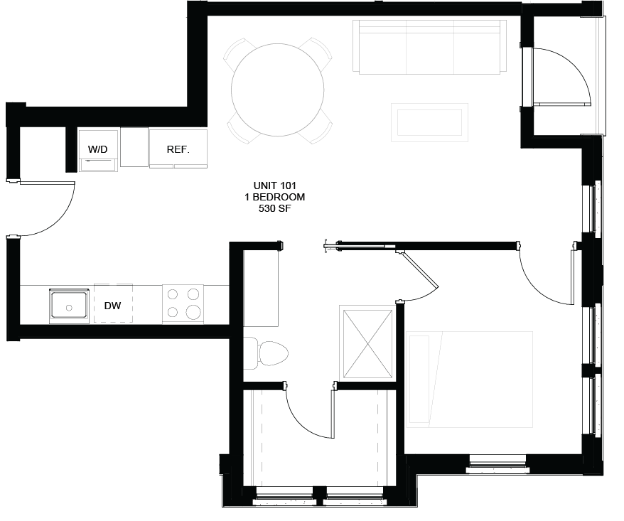 Floor plan for Unit 101