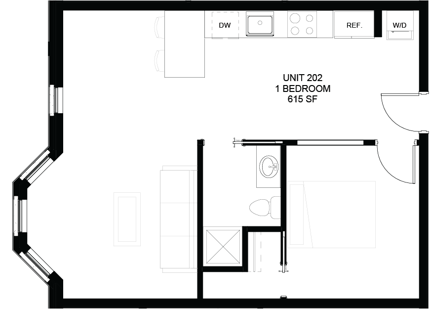 Floor plan for Unit 202