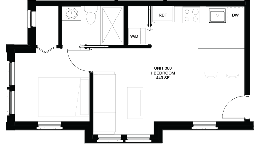 Floor plan for Unit 300