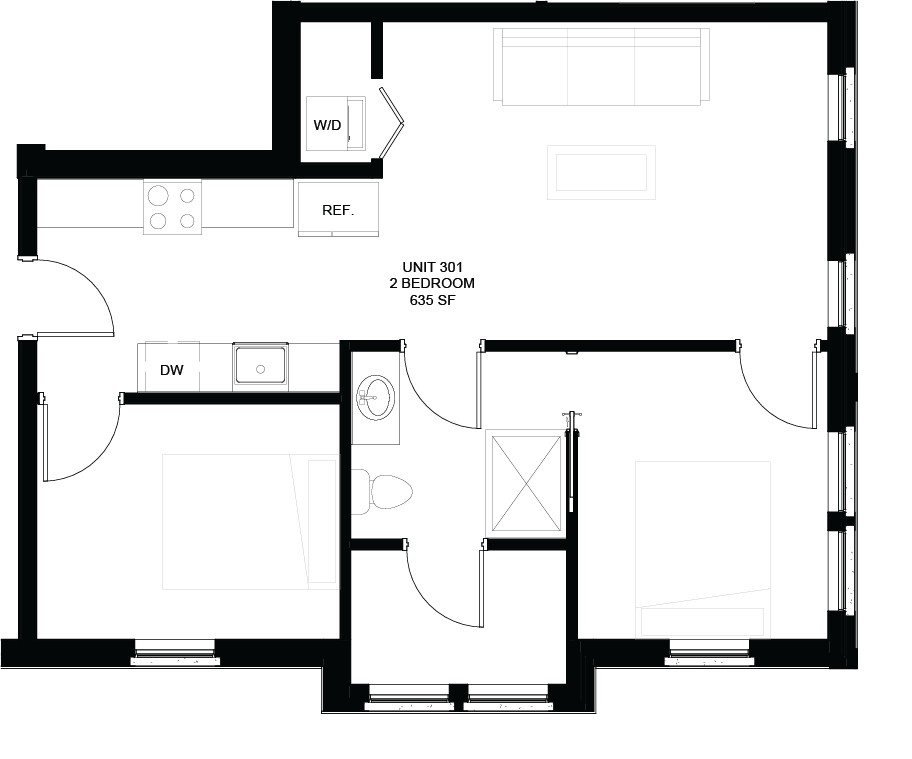 Floor plan for Unit 301