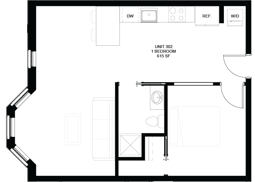 Floor plan for Unit 302