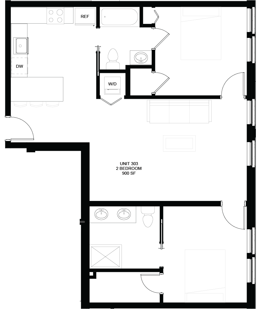 Floor plan for Unit 303