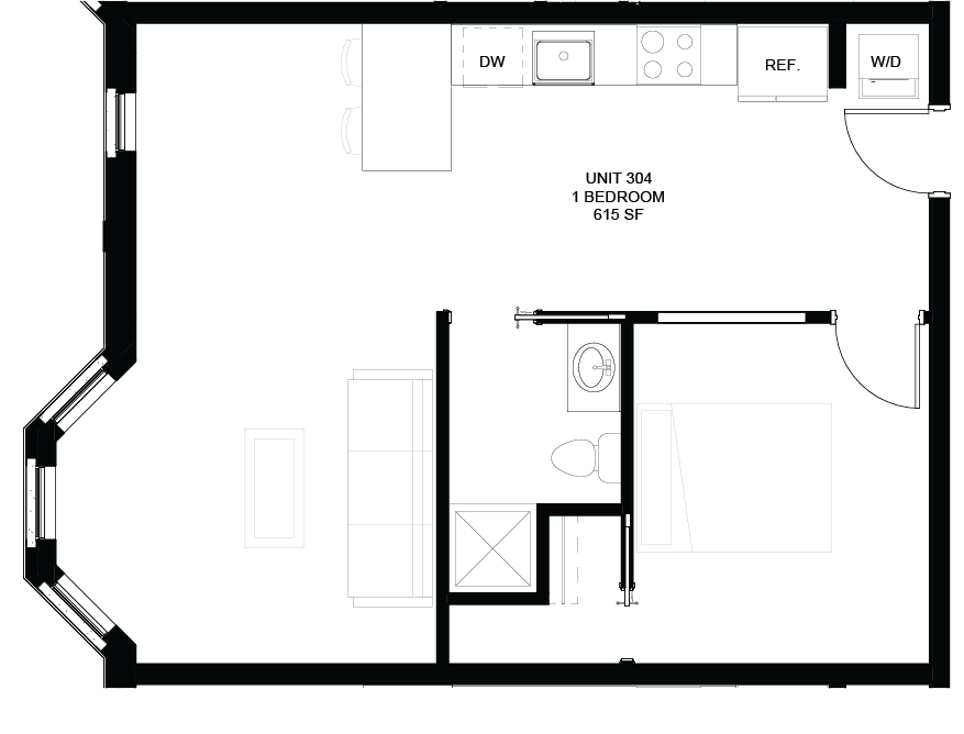 Floor plan for Unit 304
