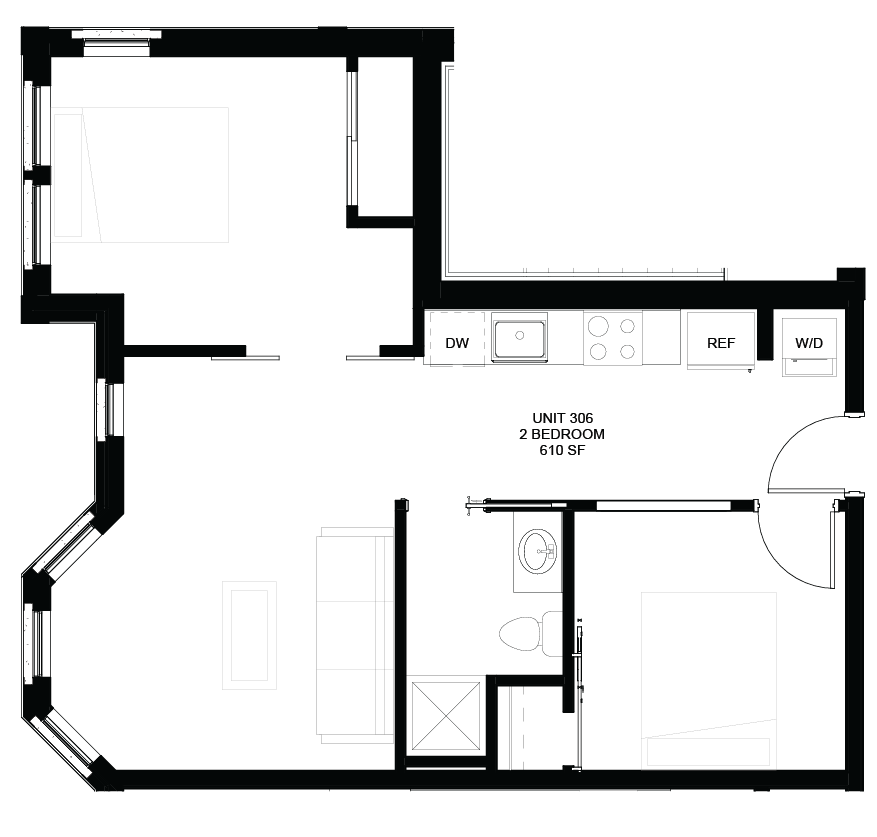 Floor plan for Unit 306